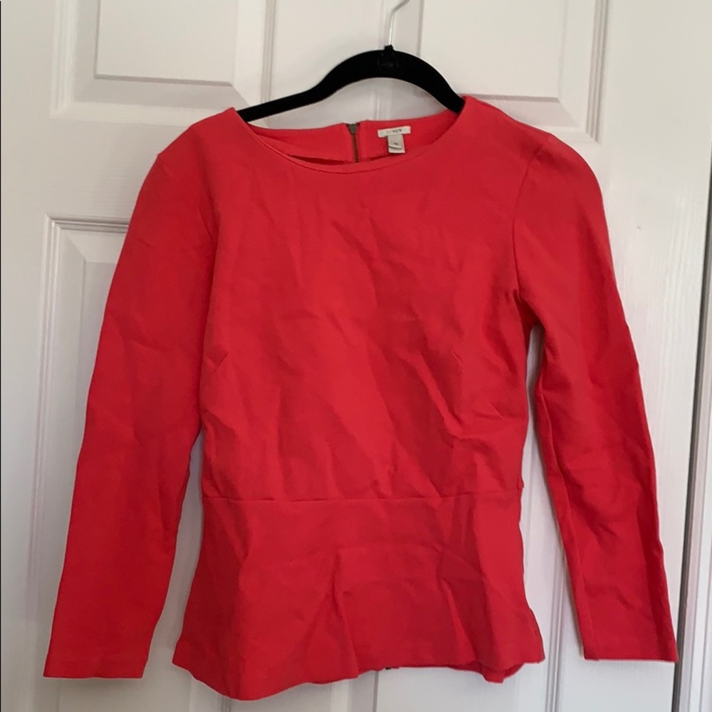 Hot Pink JCrew Peplum Top